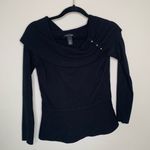 White House | Black Market  Black Portrait Neckline Sz Small Silver Buttons Photo 0