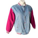 Vintage Ivy Club Classics Denim Bomber Jacket, Sz S Blue Photo 4