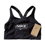 Nike NEW  Pro Dri-Fit Medium Support Non-Padded Graphic Sports Bra size S Black Photo 2