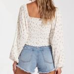 Billabong Love Somebody White Floral Blouse Top Salt Crystal Size S NWT Photo 7