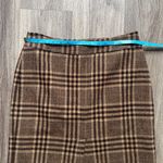 Ann Taylor  Checkered Tan and Brown Pencil Skirt with Slit Wool Women’s size 6 Photo 5