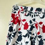 Time & Tru NWOT XS Casual Pants Jean Jeggings Leggings White Floral Red Blue Photo 2