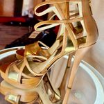 Michael Kors  Jaida Gold and Brown Leather Strappy Heels size 9.5 new Photo 11