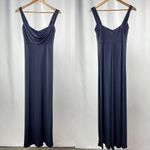 Amsale Cowl Neck Sleeveless Maxi Dress in Navy Size‎ 6 Blue Photo 1