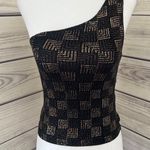 Formula X Vintage Black & Gold Glitter One Shoulder Top Size M Photo 0
