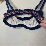 Marc by Marc Jacobs  Swimwear Bikini Top Small Blue & Multicolor Ruffle Straps Photo 5