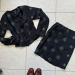 Vintage Jacket Skirt Set Black Photo 0