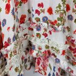 Free People Free People Ivory Floral Lace Henley Racerback Hi-Low Ruffle Tank Top Small (S) Photo 5