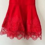 Bronx and Banco Antonia Red Sleeveless Lace Trim Mini Flared Dress Size US 6 Photo 6