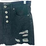 Dance & Marvel Women's Distressed Black Denim faux leather Mini Skirt Size M Photo 12