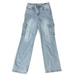 VERVET 90s Vintage Straight Leg Cargo Jeans Light Wash Size 27 Blue Photo 3