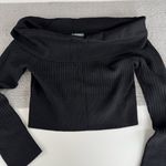 Wild Fable Black Ribbed Off the Shoulder Cropped Sweater Size Medium Photo 7