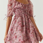 Francesca’s Mi ami Jadey Puff Sleeve Floral Mini Dress Pink Size XS Photo 0