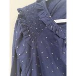 Boden Collared Notch Neck Cotton Top Polka Dot Size Us 16 Womens 2329 Blue Photo 4