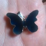 Blue Color Agate Goldtone Butterfly Brass Pendant Photo 8