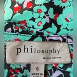 Philosophy  Blue Red Pink Black Floral Print. Sleeveless Ruffle Cut Out Back Sz S Photo 6