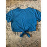 NVGTN Women's Turquoise Blue Short Sleeve Crop Top with Tie Back Size Medium Photo 1