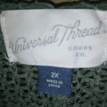 Universal Threads Universal Thread 2X Cotton Knit Sweater Plus in Green Photo 4