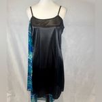 Robert Louis blue and green abstract print belted shirt dress size medium Photo 3