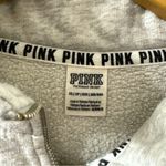 PINK - Victoria's Secret VICTORIA’S SECRET PINK Quarter Zip Pullover Sweater Grey Tropical Design - XS Photo 5