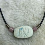 Egyptian Carved Scarab Necklace EUC 15in Blue Photo 2