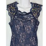 City Triangles Rhinestones & Pearls Sleeve Glitter Lace Mini Dress Sz. 5 (SMALL) Photo 1