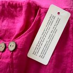 Puro Lino Made in Italy 100% Linen Beachy Coastal Pants Hot pink pockets Large Photo 2