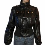 XOXO Faux Leather Bomber Jacket Photo 0