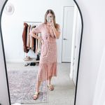 Faithfull the Brand Revolve Maple Pink Plaid Cut Out Midi Dress Photo 4