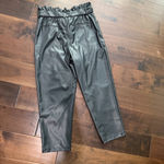 Who What Wear Pleather Faux Leather Paper Bag Waist Barrel Pants Size Medium Photo 6