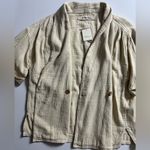 We The Free NWT (Free People) Cotton Blazer Top, Summer Khaki, Size S Photo 3