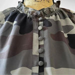 Generation Love ‎ Noa Blouse Camouflage With Ruffle Details XS | EUC Photo 7