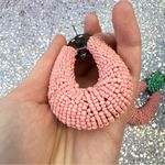ZARA Like  Oversized Pink and Green Beaded Earrings Photo 6