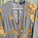 Lulus EUC Fine and Dandelion Grey Floral Shorts Romper Dress Size Large Photo 3