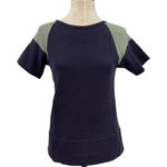 See By Chloe Knit Top Short Sleeve Contract Back Purple Lime Green Size US 4 Photo 0