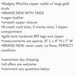 Badgley Mischka  wallet w/ large gold studs NWT Photo 3