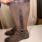 Cole Haan  Brown Nubuck Leather Riding Boots Nike Air Soles Women's Size 7.5 B Photo 2