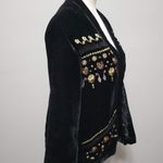 Vintage America Blues Serina Black Embellished Velvet Jacket Size Large Photo 3