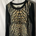 Vince Camuto  Animal Print Sweater Dress Black Brown Beige Size Small Photo 1