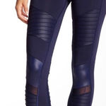 Electric yoga ELECTRIC‎ YOGA Blue Moto Legging Mid Rise Mesh Zipper Pocket Extra Small XS Photo 0