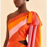 Farm Rio  Party Stripes Multicolor One Shoulder Maxi Dress Photo 1