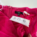Lulus  Dress Womens XS Just a Twirl Hot Pink‎ Glitter Tulle Strapless Skater Mini Photo 9