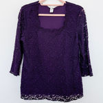 Christopher & Banks  Womens Lace‎ Top Size PXL Purple Whimsigoth Romantic Witchy Photo 0