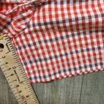 Anthropologie XS Red Gingham Off Shoulder Romper Ruffle Elastic Waist Photo 4