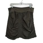 XCVI Wearables by Trace Ruched Mini Skirt in Dark Green - Size XL Petite Photo 3