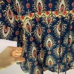 en elly Gauzy Blue Boho Longline Oversized Swim Cover Tunic 3/4 Sleeve Rayon XS Photo 3