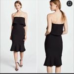 Likely Black Strapless Fitted Ruffle Hem Flounce Midi Conrad Dress Size 00 NWT Photo 1