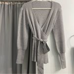 KNITTED WRAP Yoga Sweater Grey Small NWOT Gray Photo 2
