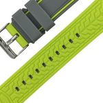 Source Unknown NIB Casual Lime Green/Gray Soft Silicone 42mm Watch Band Unisex Photo 1