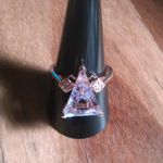 Rose De France Amethyst Moissanite Rose Gold over Sterling Silver Ring (Size 10) Photo 9